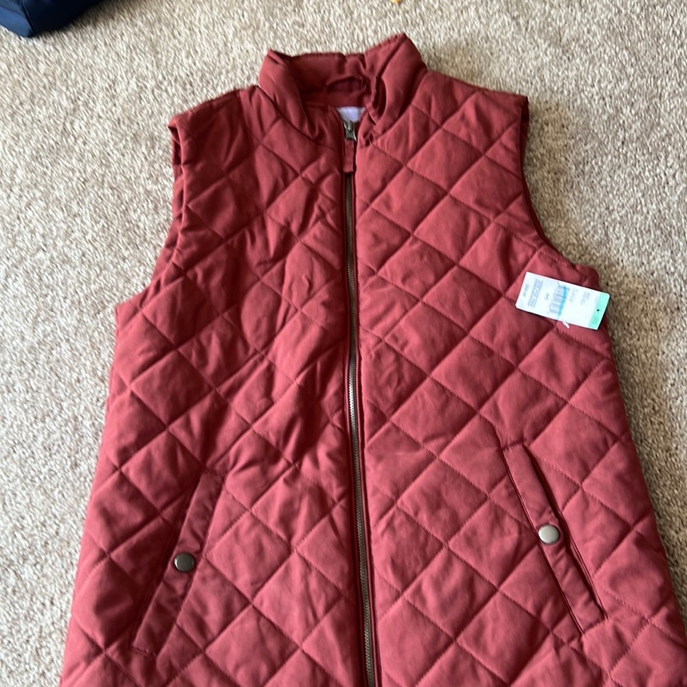 Orange puffer vest